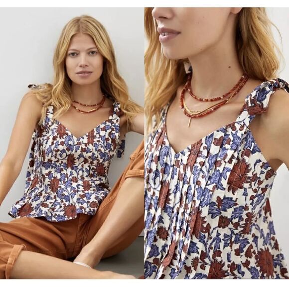 Let Me Be tie strap peplum top - Picture 9 of 10